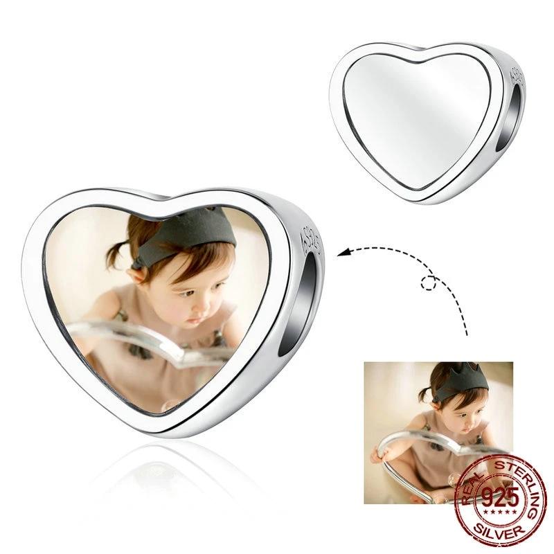 Personalized Silver Heart Charm