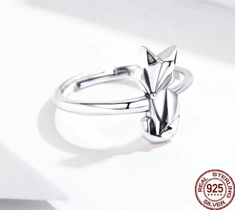 Geometric Silver Fox Ring