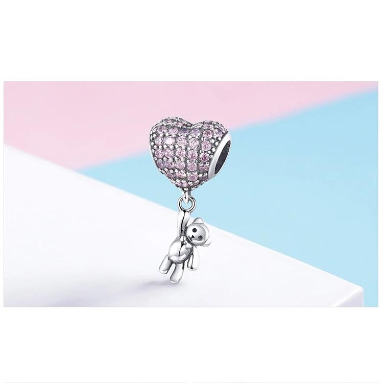 Bear with Heart Balloon Charm