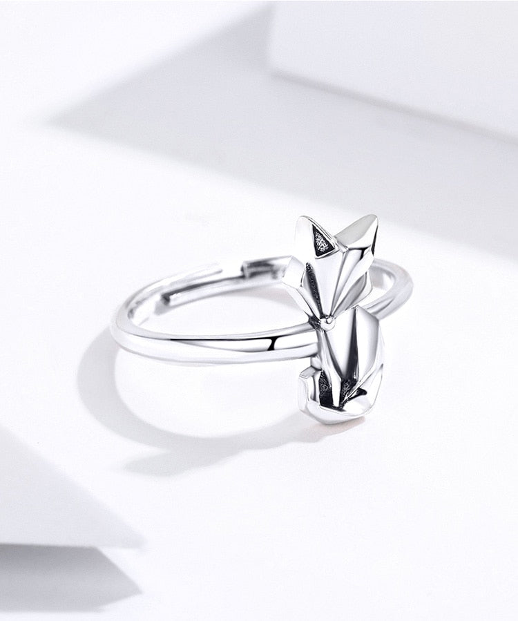 Geometric Silver Fox Ring