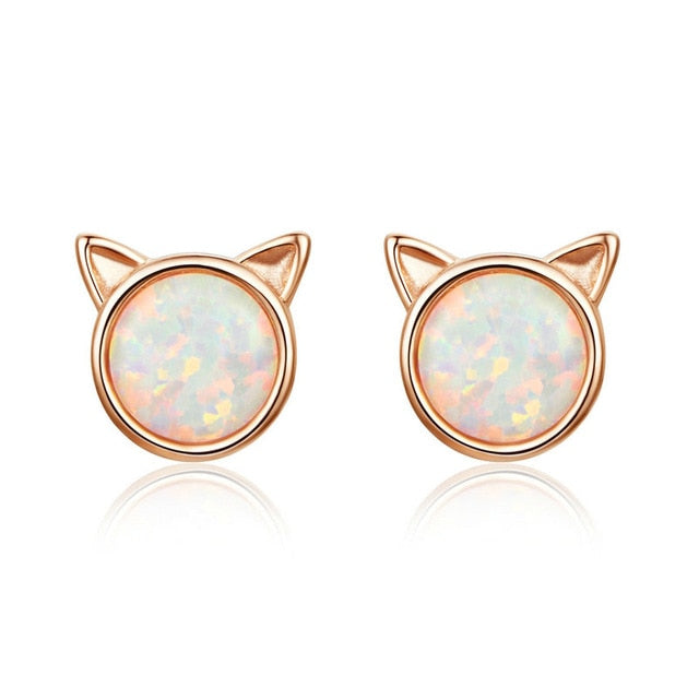 Kitty in Opal Studs