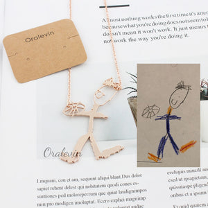 Necklace with custom drawing or picture
