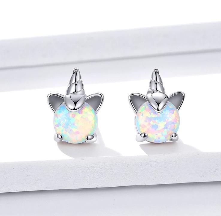 Unicorn with Opal Studs