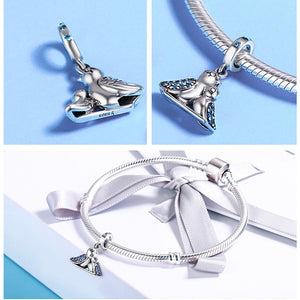 All sizes of bird charm silver 