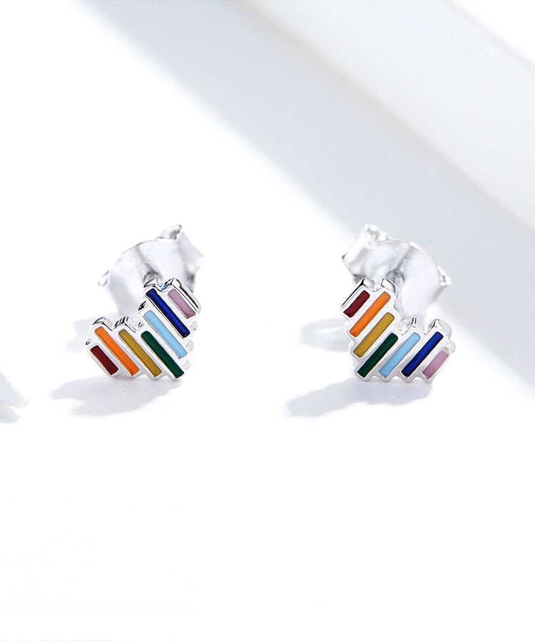 "Cœur en Couleur" Studs