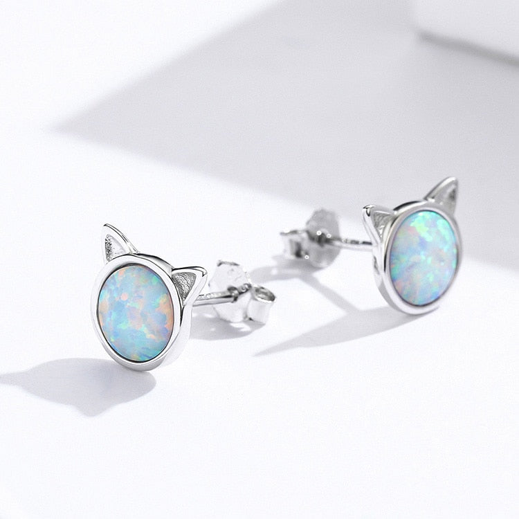 Kitty in Opal Studs