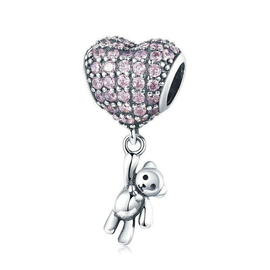 Bear with Heart Balloon Charm