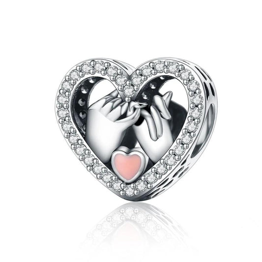 Pinky Promise Silver Heart Charm