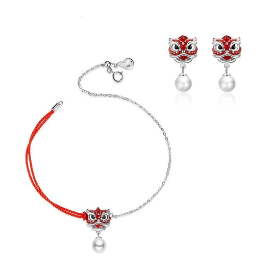 Traditional Red Lion Jewelry Set