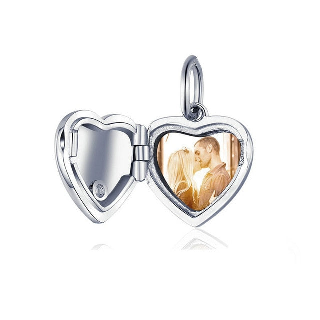 Silver Heart Locket Charm