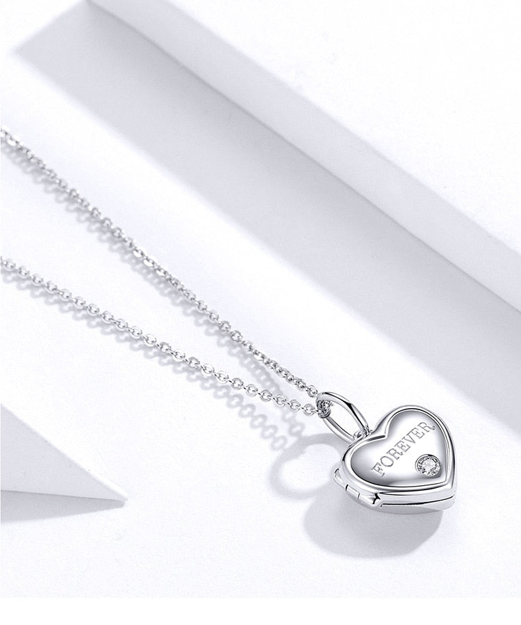 Silver Heart Locket Charm