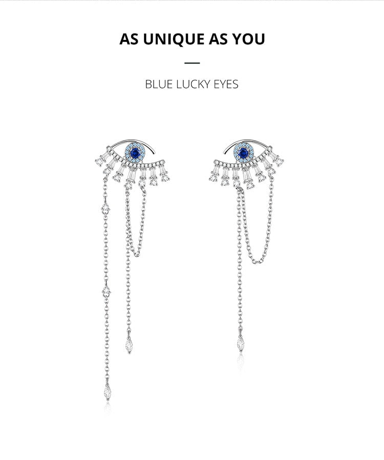 Blue Lucky Eyes Drop Earrings