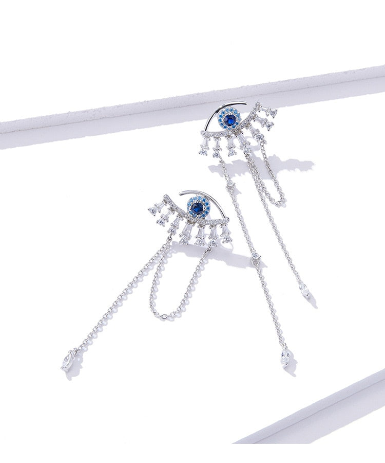 Blue Lucky Eyes Drop Earrings