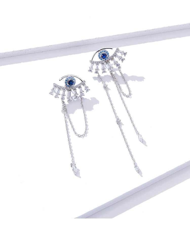 Blue Lucky Eyes Drop Earrings