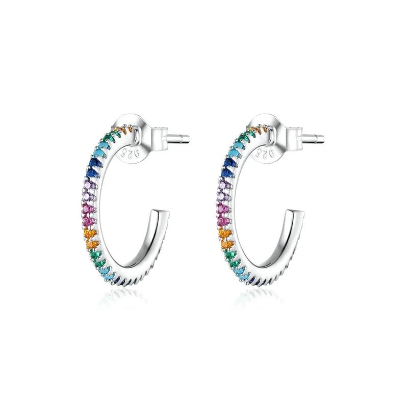 Rainbow Half Hoop Earrings