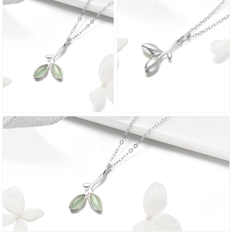 Green tree leaves pendant