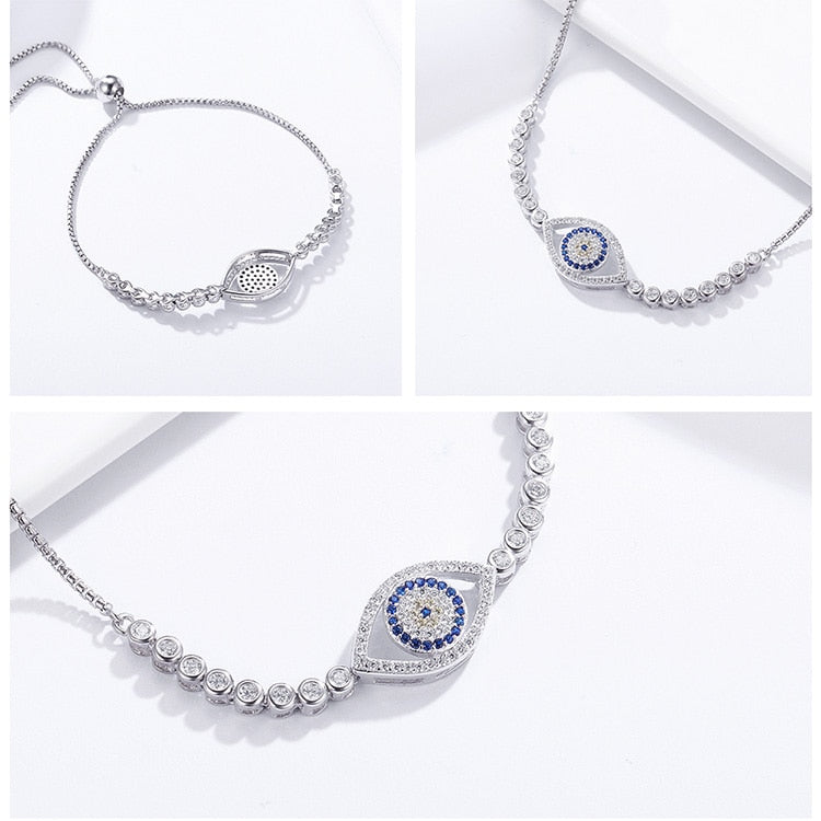 Blue Eye Link Chain Bracelet