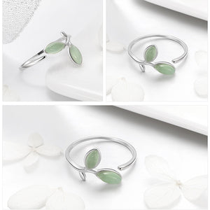 All sides of green tree leaves jewelry