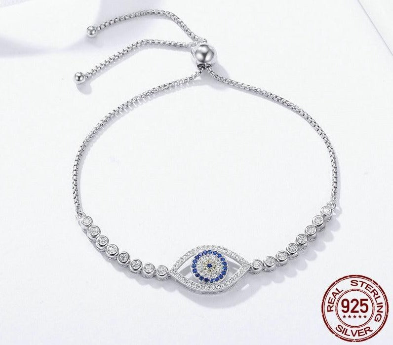 Blue Eye Link Chain Bracelet