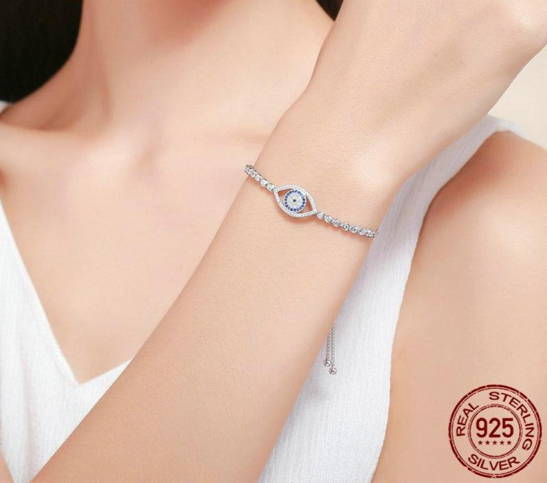 Blue Eye Link Chain Bracelet