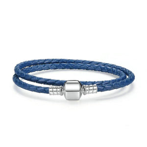 Double Braided Leather with Silver Clasp