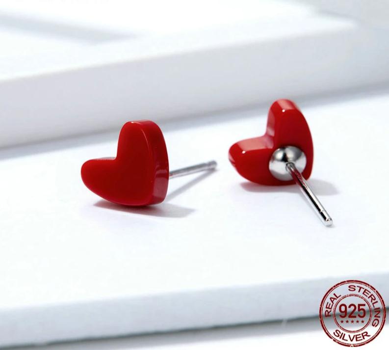 "Cœur Rouge" Studs